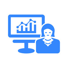 Business growth icon / blue color