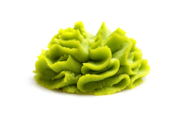 Wasabi portion on white background.