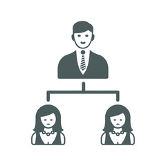 Team leader, gray boss icon