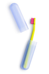 New colorful toothbrush in case.
