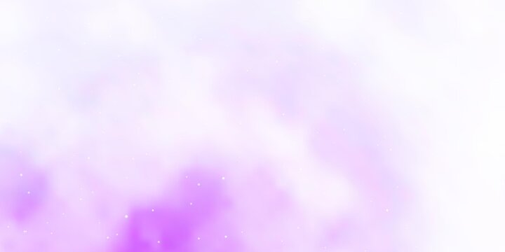 Light Purple vector texture with beautiful stars. Shining colorful illustration with small and big stars. Theme for cell phones.