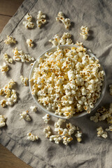 Homemade Salty Buttered Popcorn