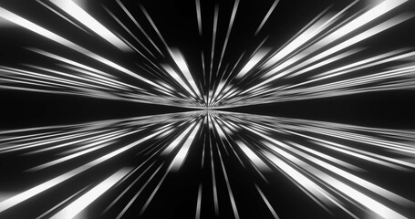 Abstract glow neon lines and stripes. Black-and-white retro futuristic background. 3d illustration