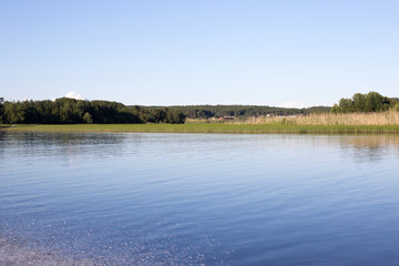 Ladoga Lake with Stone Embankment in Sortavala