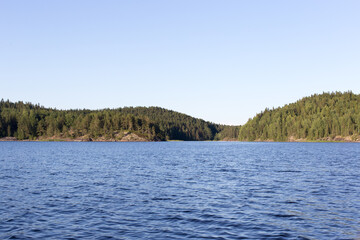 Ladoga Lake with Stone Embankment in Sortavala