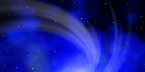 Obraz premium Dark BLUE vector background with colorful stars. Colorful illustration in abstract style with gradient stars. Best design for your ad, poster, banner.