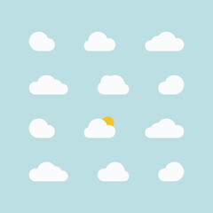 Sky pattern vector. Cloud set
