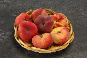 Sweet ripe tasty flat peach