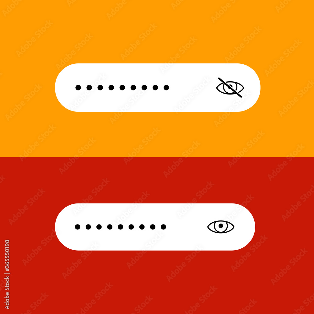 Fototapete password show or hide ui bar interface graphic design for ui.