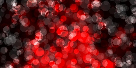 Dark Red vector background with bubbles.