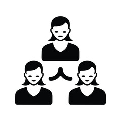 Hierarchy, employee structure black icon