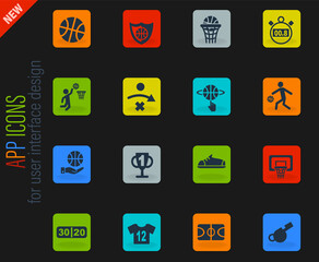 basketball icon set