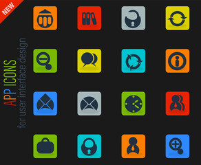black office icons set