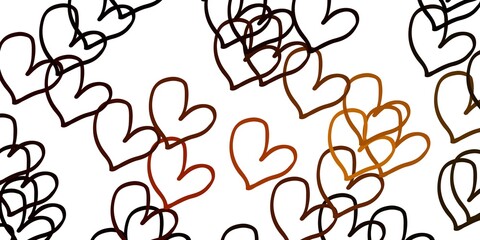Fototapeta premium Light Green, Yellow vector background with Shining hearts.