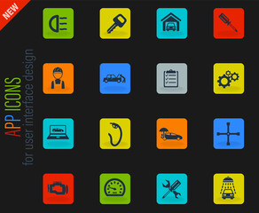 Car service simply icons