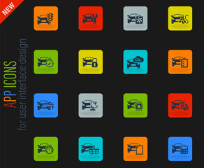 car service icon set