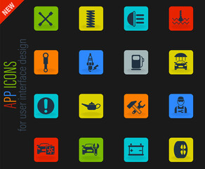 car service icon set