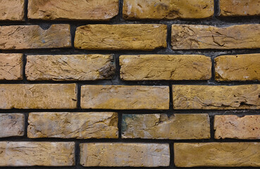 Brick wall background. Old red brick. Background or wallpaper. Texture. Close-up.