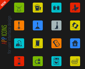 cleaning company icon set