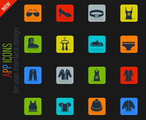 clothes icon set