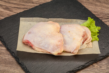 Raw chicken hip for cooking