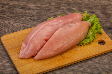 Raw turkey breast for cooking