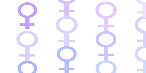 Light Purple vector pattern with feminism elements.