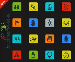 day of scouts icon set