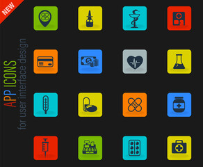 drug store icon set