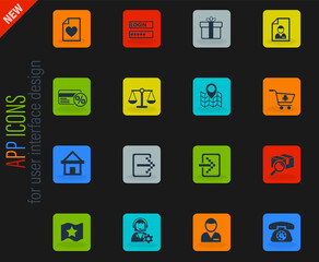 e-commerce interface icon set