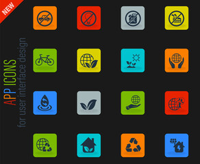 earth day icon set