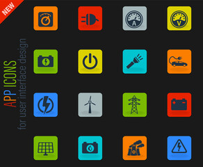 Electricity simply icons
