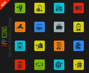 electronics supermarket icon set