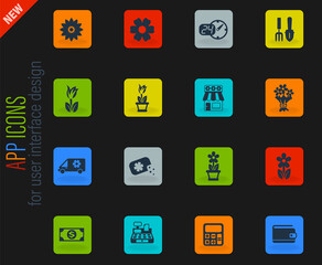 flower shop icon set
