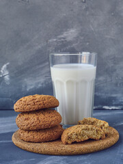 chocolate chip cookies and milk