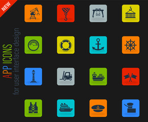 harbor icon set