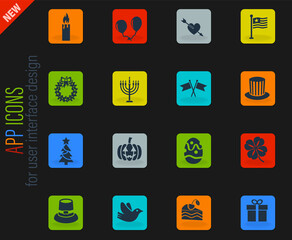 holidays icon set
