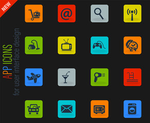 hotel service icon set