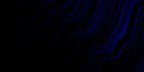 Dark BLUE vector pattern with curves. Illustration in abstract style with gradient curved.  Pattern for commercials, ads.