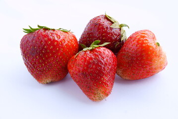red,ripe delicious strawberries close up