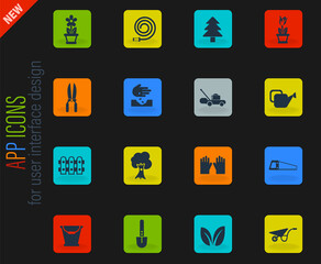 landscape design icon set