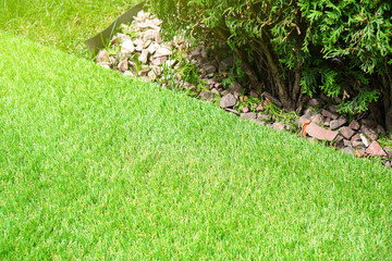 Landscape design with the artificial turf