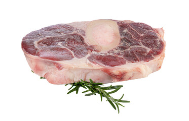 Slice of raw beef shank