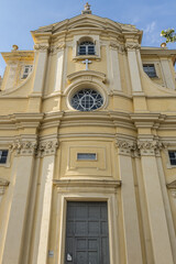 Fototapeta premium Chapelle de la Misericorde - a baroque masterpiece on Cours Saleya in Old Town of Nice. Built after 1740 and designed by famous architect Bernardo Vittone. Nice. French Riviera, Cote d'Azur France.