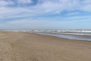 Obraz premium Partial view of the beach of Valizas near the mouth of its stream.