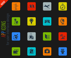 travel icon set