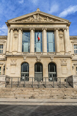 Palace of Justice (Palais de Justice, 1885) - imposing law courts built in neoclassical style at Place du Palais in Nice, French Riviera, France.
