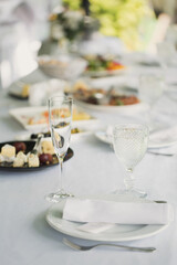 Beautifully decorated tables for guests with decorations