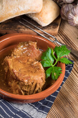 A piece of braised pork neck.