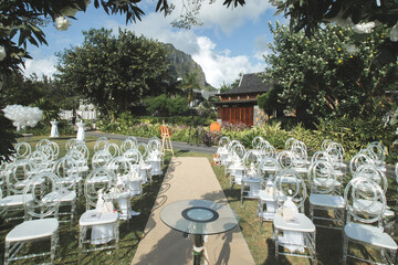 Romantic wedding ceremony on the beach